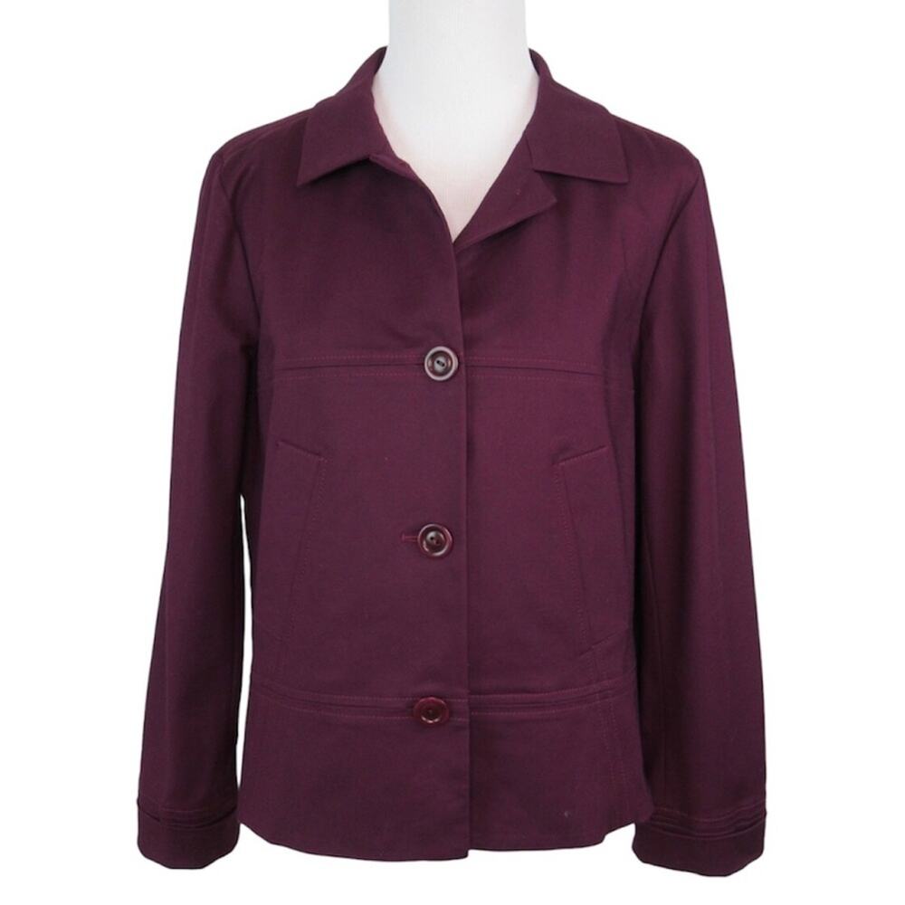 Pendleton Dark Purple Button Front Jacket Cotton … - image 4